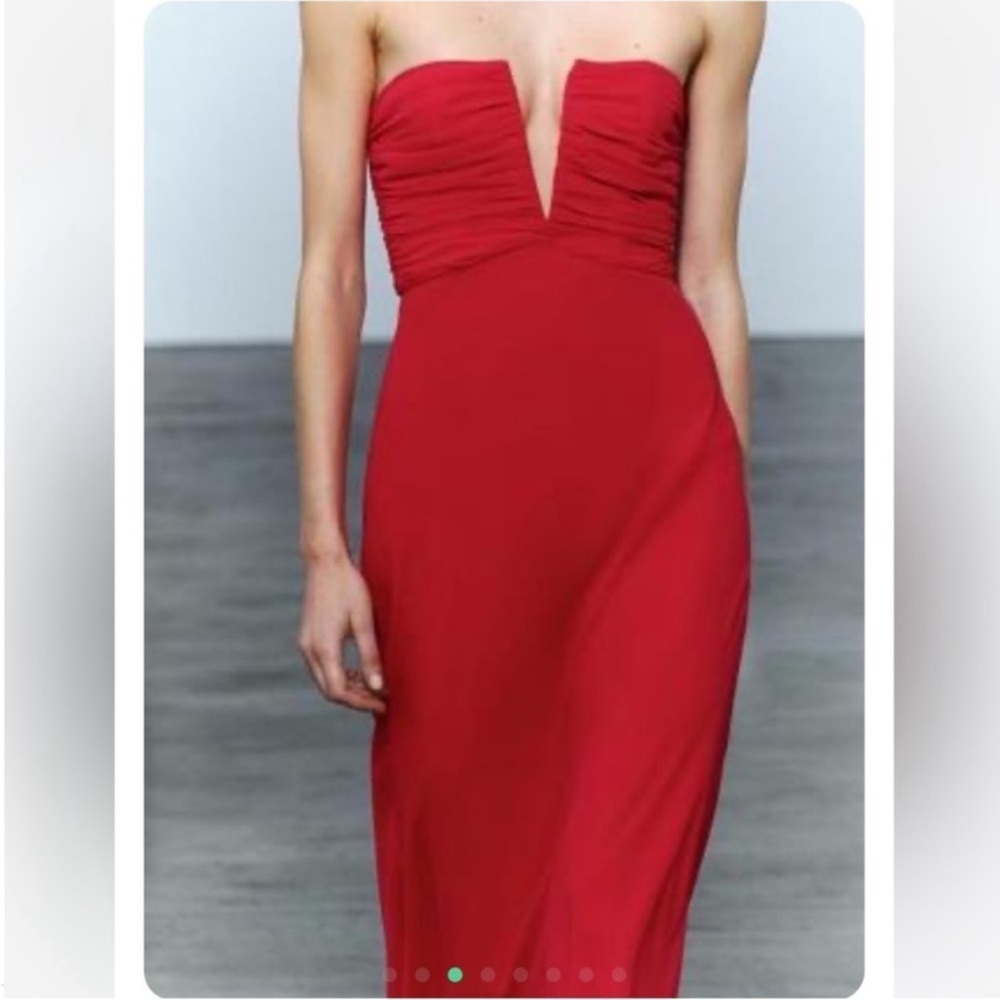 ZARA RUCHED STRAPLESS DRESS SIZE S NWT - Picture 10 of 13